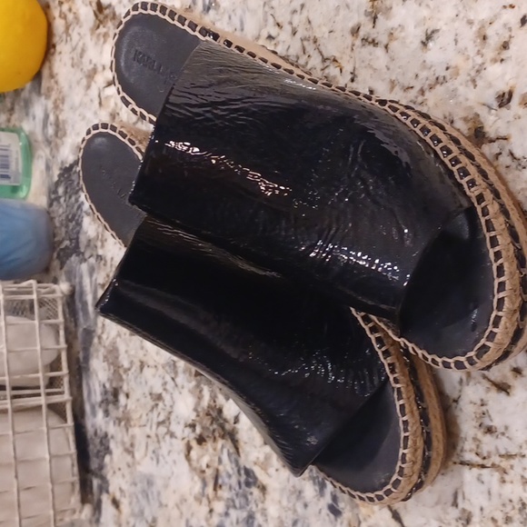 Karl lagerfeld Paris Carina sz 10 Heeled open toe wedge shoes sansdals - Picture 1 of 6